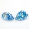 Moissanita Azul Mar Chapada Forma de Pera Piedra Suelta Moissanita Chapada en Color con Forma de Gota Joyería Piedra Incrustada Venta al por Mayor