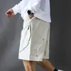 Shorts Cargo Casuales de Verano Estilo Americano Frescos de Alta Resistencia con Bolsillos Grandes para Hombre, Pantalones de Cinco Puntos Holgados con Cordón, Pantalones de Longitud Media Modernos