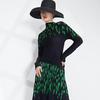 Ropa plisada familiar personalizada al por mayor para mujer Miyake, procesamiento de temperamento, cuello semi-alto, manga larga ajustada, camiseta plisada