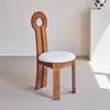 Silla de Sirena con Respaldo de Madera Maciza Vintage, Silla Minimalista Nórdica para Comedor en Casa, Silla de Tocador para Maquillaje de Dormitorio