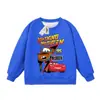 Moletom Vermelho Gola Redonda Infantil Meninos Carros Relâmpago McQueen Mate Desenho Animado Manga Longa Infantil Roupa Infantil