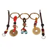 Cuerda Xiangyun Cuerda Roja Cuerda Amarilla Monedas de los Cinco Emperadores Cuerda Pixiu Llavero Cordón Colgante para Coche Hombres y Mujeres Accesorios de Cuerda Hechos a Mano