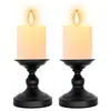 Elegante Juego de Portavelas de Metal Negro Mate para Decoración del Hogar Perfecto para mesas de café restaurantes y salas de estar estos portavelas son ideales para añadir sofisticación y calidez a cualquier espacio