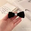 Grampo de Cabelo Metal Amor Laço de Veludo Feminino Outono e Inverno Alta Qualidade Grande Presilha Superior Branca Estilo Vintage Chanel Adorno de Cabeça