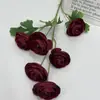 Flores de Loto Artificiales Transfronterizas para Decoración de Salones de Bodas, Flores de Loto Pequeñas de 6 Cabezas para Arreglos Florales en Lugares de Boda, Flores de Seda al por Mayor