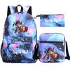 Kit novo de 3 peças de jogo de anime rei para Meninos Meninas crianças mochila escolar mochila de viagem Bolsa de Ombro Estojo