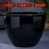 Fabricante de Jarrón Grande de Cerámica Negra Jingdezhen Tanque Grande de Peces Koi Esmaltado en Color Maceta de Loto Adorno Grande para Tanque de Agua de Jardín