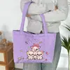 Nova Bolsa de Mão Bordada de Desenho Animado, Bonita e Macia, Bolsa de Ombro de Grande Capacidade, Bolsa Tote Versátil para o Dia a Dia em Algodão Acolchoado