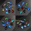 Color Super Flash Agujero Único Hoja de Arce Vidrio Agujeros para Colgar Cuentas de Cristal Hecho a Mano DIY Collar Pulsera Joyería Accesorios Colgante