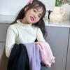 [em estoque] Suéter de princesa para meninas, outono infantil, novo, moderno, camisa de fundo de malha para meninas, moderno, combina com tudo