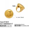 Anel Brilhante de Design Exagerado Estilo Europeu e Americano, Joia Personalizada da Moda Transfronteiriça, Aço Inoxidável Banhado a Ouro 18K, Não Desbota