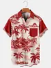 Camisas de Hombre de Venta Caliente Transfronterizas Nuevas Camisas de Playa Hawaianas de Manga Corta con Cuello Estampado Digital 3D