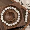 Pulseira Bodhi de Jade Branco Contas Redondas Contas Grossas Sementes de Bodhi Pulseira de Contas Artesanal Pingente Acessórios para Joias DIY Materiais