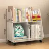 Estantería rodante con ruedas para almacenar libros, adecuada para estudiantes, uso doméstico y como estantería pequeña o estante de almacenamiento de pie junto a un escritorio