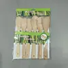 Espátula de Bambu para Panelas Antiaderentes, Espátula de Cozinha, Colher de Arroz, Espátula de Bambu Não Pintada, Conjunto de Espátulas de Bambu com Cabo Longo, Utensílios de Cozinha