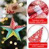 Novo pingente de estrela de cinco pontas PET para decoração de festa de fim de ano, pingente de estrela tridimensional colorido para árvore de Natal