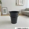 Balde de Ferro Preto Estilo Nórdico, Design Simples Portátil, Decoração de Mesa/Vaso de Flores Mini