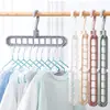 Artefato de Armazenamento para Pendurar Roupas Domésticas Cabide de Nove Furos Espaço Múltiplo para Pendurar Economia de Espaço Mágico Dobrável Cabide de Roupas