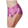 Nuevos Shorts Transfronterizos para Mujer, Ropa de Escenario para Eventos, Cintura Elástica, Pantalones Cortos Sexys Brillantes de Cuero Patentado de Colores, Venta Directa de Fábrica