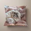 Funda de Alpaca Linda de Amazon Transfronteriza Funda Suave de Felpa Corta para Cojín de Sofá Decoración para Mesita de Noche de Coche