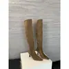 Moda Outono 2026 Botas Dobráveis Empilháveis Elegantes de Uso Duplo Salto Alto Bico Fino Francês Botas Longas Acima do Joelho para Mulheres
