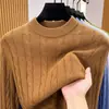 Suéter de Lana de Alta Gama para Hombre 100% Lana Pura Cuello Redondo Otoño/Invierno Engrosado Cálido Casual de Alta Calidad Suéter de Punto Trenzado Hombre