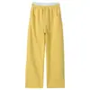 Pantalones Anchos Curvos para Mujer Pantalones Casuales Estilo Nuevo Primavera y Otoño Contraste de Color Corte Delgado Único Versátil Pantalones Deportivos Banana