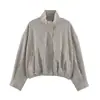 Jaqueta Bomber Xadrez Feminina Estilo Europeu Versátil Peça de Roupa Externa Outono Novo Casual Solta Emagrecedora Top
