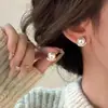 Pendientes de Pinza para Mosquiteros Transfronterizos para Mujer Sin Perforaciones, Pendientes de Nicho de Alta Gama, Pendientes Retro de Celebridad de Internet para Rostros Cuadrados y Redondos, Accesorios para Orejas