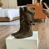 Botas Altas de Mujer con Punta Aguda Estilo Vintage a Media Pantorrilla, Tendencia 2026 Nuevas Botas de Vaquero Occidental Caballero Estilo Coreano Otoño-Invierno
