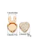 Juego de botones metálicos con forma de corazón incrustados con diamantes, con broche decorativo desmontable para camisas y sombreros, broche estilo chino