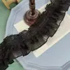 8CM ampliado elástico gasa encaje negro y blanco puño de ropa escote falda accesorios decorativos banda elástica