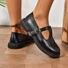 Mocassins de Tamanho Grande Transfronteiriços para Mulheres 2025 Estilo Novo Primavera Fivela Moda Sapatos Casuais para Mulheres Salto Baixo Fosco para Mulheres