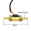 Sensor de Flujo de Agua Hall de Cobre Puro para Intubación de 8/10/12/16 mm, Sellado Impermeable Hall, Máquina de Control de Agua Sellada, 5-24V