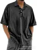 2026 Site Independente da Amazon Transfronteiriço Camisa Polo Casual Versátil de Manga Curta com Botões 100% Algodão para Homens