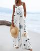 Amazon Ropa Europea y Americana Transfronteriza Verano Nuevo Mono Estampado Digital Moda Estilo Étnico Botones