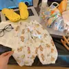 Calça de Verão de Algodão à Prova de Mosquitos com Gancho Aberto para Crianças Meninos e Meninas Estilo Han [Gancho Aberto Não Vaza Urina]