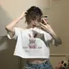 Camiseta Retrô Americana de Manga Curta para Mulheres Verão 2025 Novo Estilo Curto Ins Super Quente e Slim Sexy Tendência Marca Estilo Coreano Top