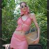 [3 Colores] Nuevo Estilo Chica Tailandesa Retro Cuadros Cuello Nicho Ajustado Chica Picante Falda Dividida Traje de Baño con Capucha para Mujer
