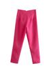 Pantalones de Mujer Primavera 2022 Europeos y Americanos Color Puro Pantalones Casuales de Cintura Alta Pantalones de Traje con Bolsillo de Solapa Pantalones Rectos a la Moda