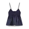 Atacado de Roupas Femininas Transfronteiriças Verão Novo Estilo Europeu e Americano Roupas Femininas Francesas de Nicho Tops de Tricô Curtos com Recortes de Alça