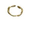Anillo abierto de metal de doble capa irregular para mujer, diseño de nicho, personalizado, simple, moderno, elegante, combinable.