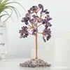 Árvore de Cascalho de Cristal Natural Tecida à Mão Árvore de Cascalho de Cristal de Energia Base de Folha de Ágata Ornamentos Atacado