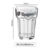 Taza de Cerveza Blanca Fujia de Bélgica Taza de Vidrio Creativa para el Hogar Súper Grande Taza Apricadora de Elaboración Fina Taza de Cerveza Hexagonal Personalizada