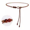 Cuerda de cintura cinturón fino para mujer a juego con falda cinturón de cuero pequeño decoración extendida diseño de vestido sentido de nicho cadena de cintura de verano retro