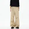 Outono 2026 Streetwear Americano Cleanfit Cor Sólida Simples Casual Calças Unissex Largas Caimento Fluido Perna Reta Longas Tendência