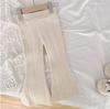 Calças de Lã para Meninas Outono e Inverno Moda Calças de Bebê Tricô Flare Calças Grossas de Bebê com Elasticidade Leggings Infantis para Mulheres