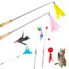 Caña Larga para Gatos con Pluma y Cascabel, Varita de Hada Resistente a Mordidas, Artefacto de Juego para Gatos al por Mayor