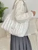 5291 Falda Plisada Estilo Lazy Bolso de Hombro con Cordones Bolso Sobaco de Gran Capacidad Bolso de Lona Estilo Coreano Bolso Primavera Verano Nueva Llegada