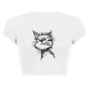 2025 Nuevo Verano Casual Estilo Casual Camiseta con Estampado Y2K Cuello Redondo Tops Versátiles para Mujer Coreano Retro de Manga Corta